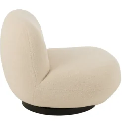 Fauteuil pivotant bois et mousse effet bouclette