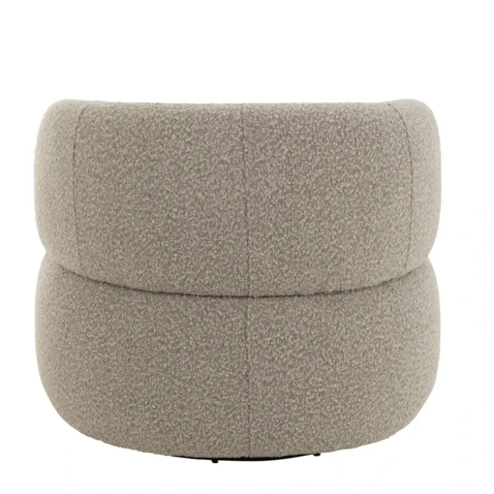 Fauteuil pivotant rond en bouclette