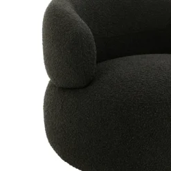 Fauteuil pivotant rond en bouclette