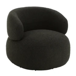 Fauteuil pivotant rond en bouclette