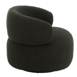 Fauteuil pivotant rond en bouclette