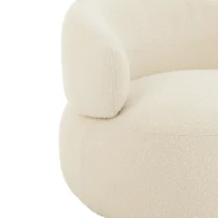 Fauteuil pivotant rond en bouclette