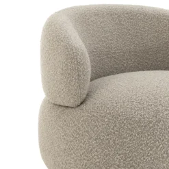 Fauteuil pivotant rond en bouclette