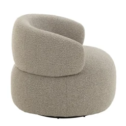 Fauteuil pivotant rond en bouclette