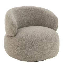 Fauteuil pivotant rond en bouclette