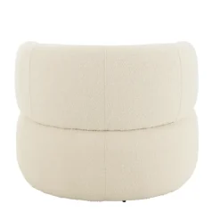 Fauteuil pivotant rond en bouclette