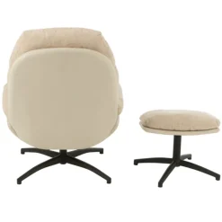 Fauteuil relax pivotant et repose pied