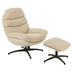 Fauteuil relax pivotant et repose pied