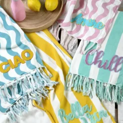 Fouta doublée éponge