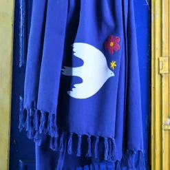 Fouta légère motif oiseau