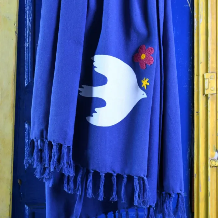 Fouta légère motif oiseau