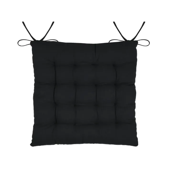 Galette de chaise carrée feuillage tropical en coton