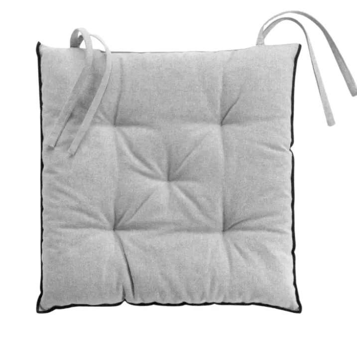 Galette de chaise en coton recyclé et bourdon apparent