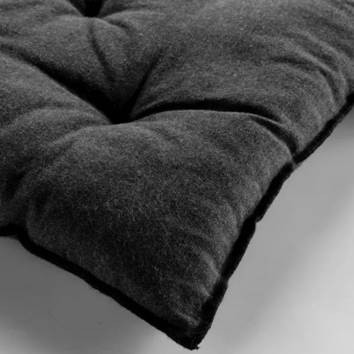 Galette de chaise en coton recyclé et bourdon apparent