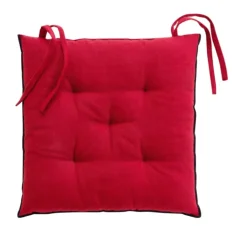 Galette de chaise en coton recyclé et bourdon apparent