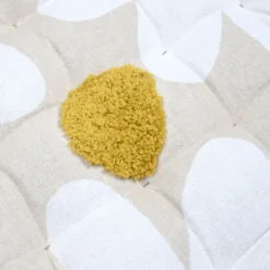 Galette de chaise en polycoton capitonnée à motif marguerites
