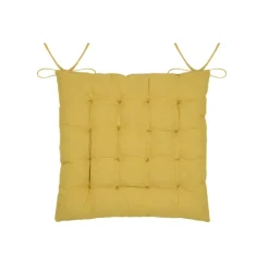 Galette de chaise en polycoton capitonnée à motif marguerites