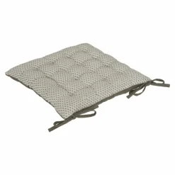 Galette de chaise imprimée et matelassée à nouettes