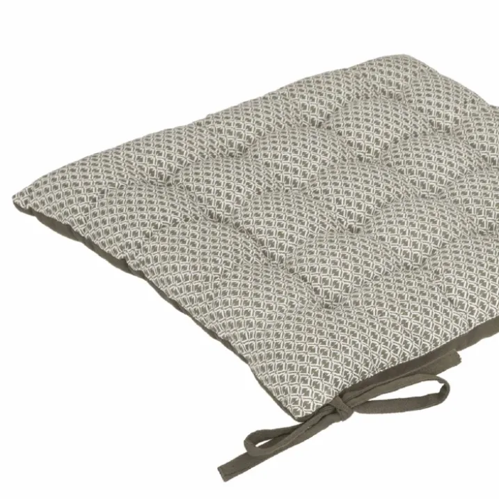 Galette de chaise imprimée et matelassée à nouettes