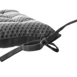 Galette de chaise imprimée et matelassée à nouettes