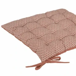 Galette de chaise imprimée et matelassée à nouettes