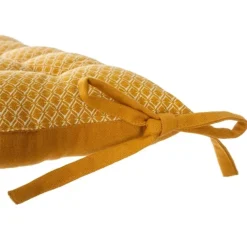 Galette de chaise imprimée et matelassée à nouettes