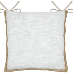 Galette de chaise matelassée poly-coton et jute