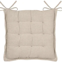 Galette de chaise matelassée poly-coton et jute