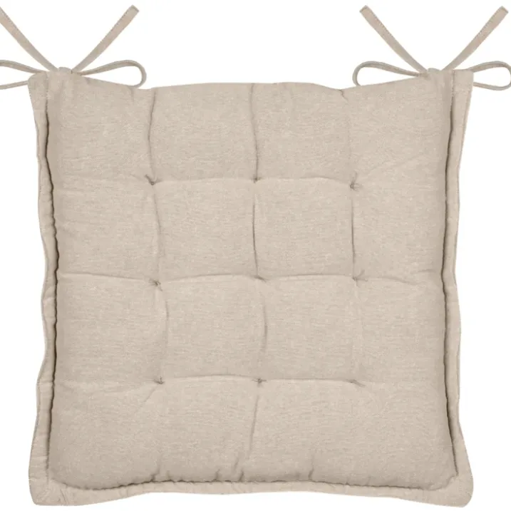 Galette de chaise matelassée poly-coton et jute