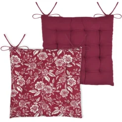 Galette de chaise motif fleurs