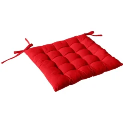 Galette de chaise piquée 16 points en coton et nouettes