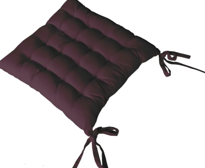 Galette de chaise piquée 16 points en coton et nouettes