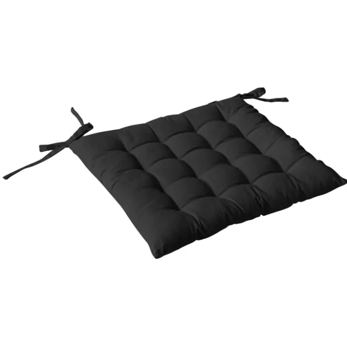 Galette de chaise piquée 16 points en coton et nouettes