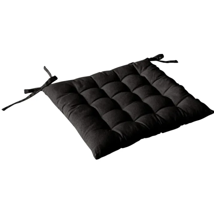 Galette de chaise piquée 16 points en coton et nouettes