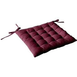 Galette de chaise piquée 16 points en coton et nouettes