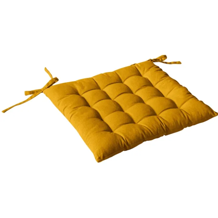 Galette de chaise piquée 16 points en coton et nouettes