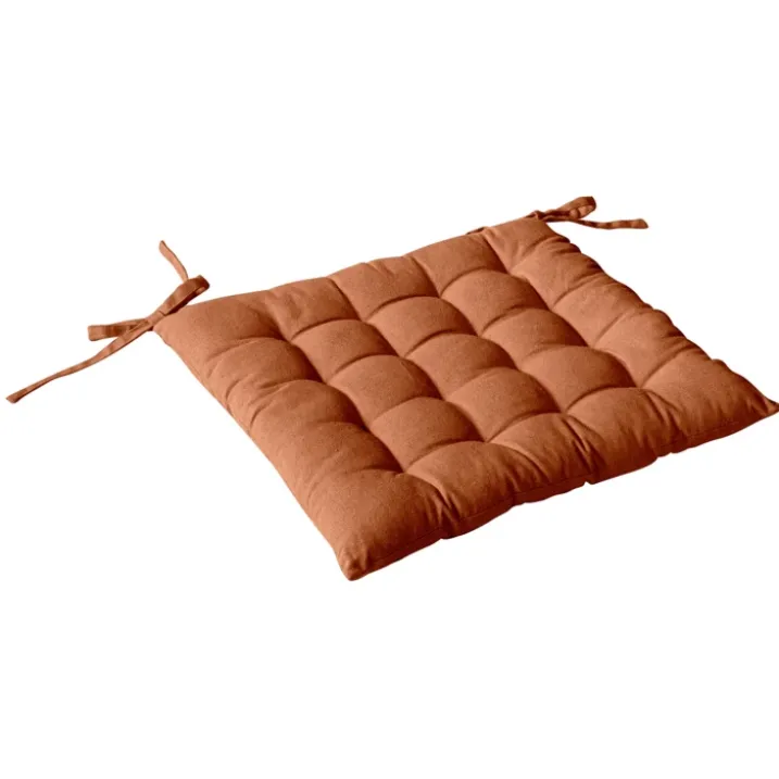 Galette de chaise piquée 16 points en coton et nouettes
