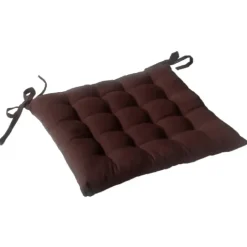 Galette de chaise piquée 16 points en coton et nouettes
