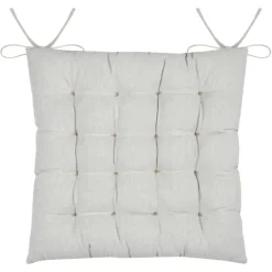 Galette de chaise polycoton matelassée 16 points avec liens