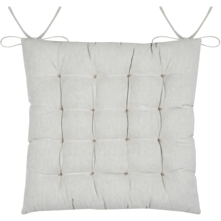 Galette de chaise polycoton matelassée 16 points avec liens