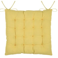 Galette de chaise polycoton matelassée à rayures