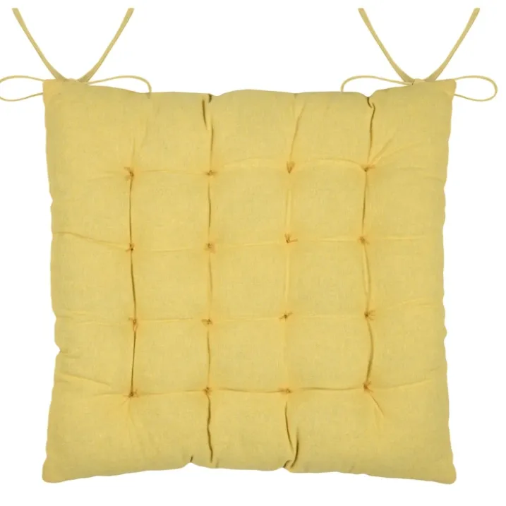 Galette de chaise polycoton matelassée à rayures