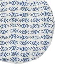 Galette de chaise ronde 100% coton poisson Indien MADAM STOLTZ