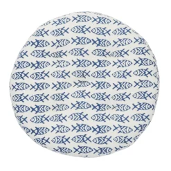 Galette de chaise ronde 100% coton poisson Indien MADAM STOLTZ