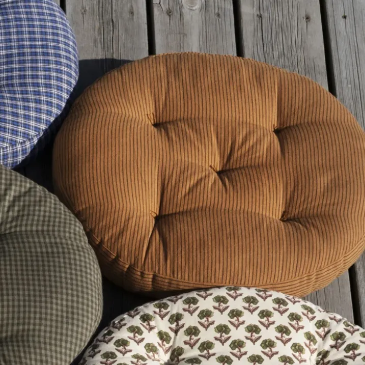 Galette de chaise ronde 100% coton fines rayures MADAM STOLTZ