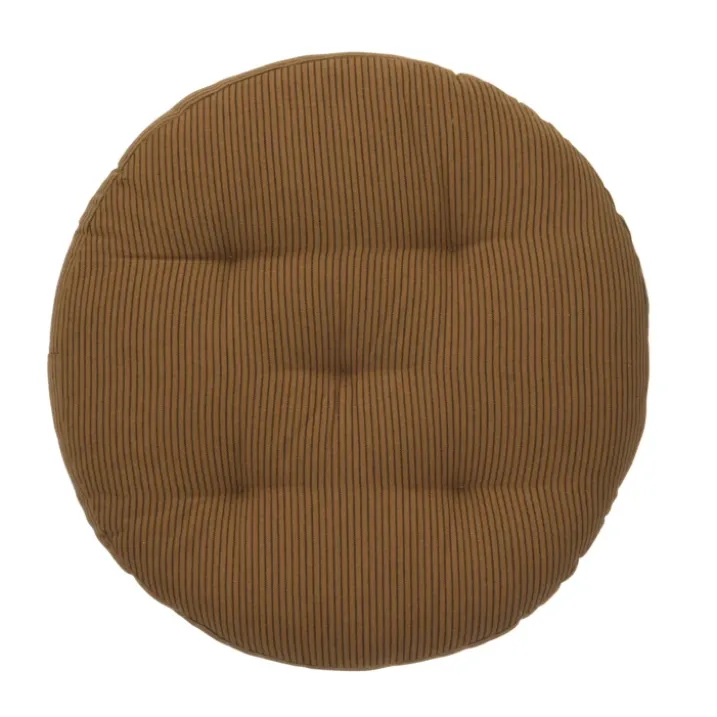 Galette de chaise ronde 100% coton fines rayures MADAM STOLTZ
