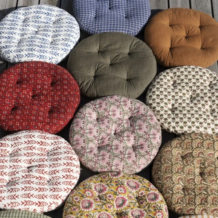 Galette de chaise ronde 100% coton végétal MADAM STOLTZ