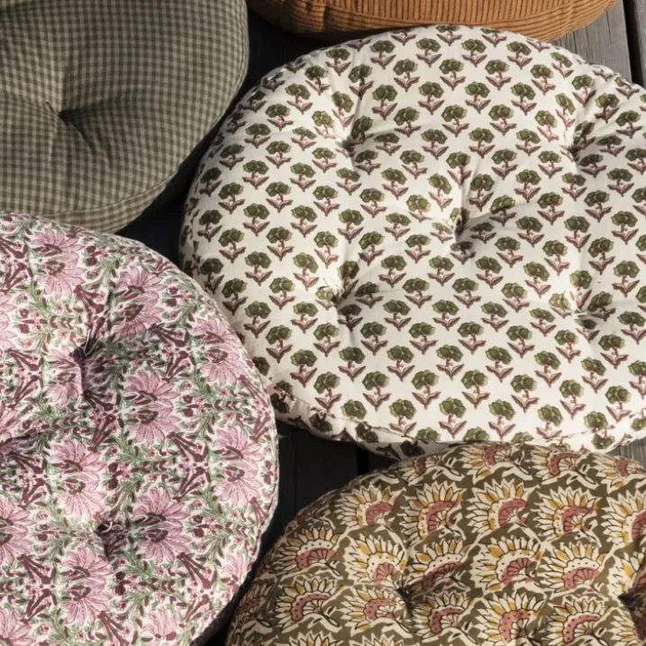 Galette de chaise ronde 100% coton végétal MADAM STOLTZ