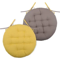 Galette de chaise ronde et bicolore