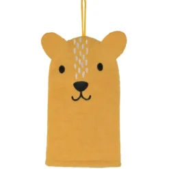 Gant de toilette marionnette léopard